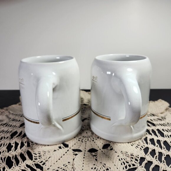 Warsteiner German Beer Stein Mug 0.5L White Ceramic Lot of 2 Vintage - Picture 8 of 12